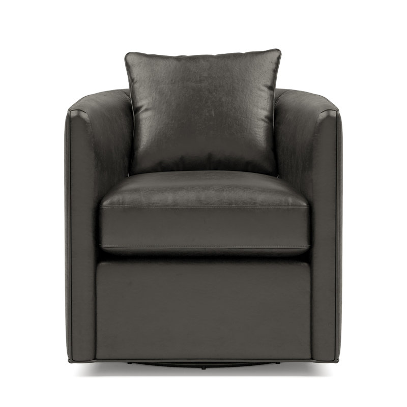 Pivotant en cuir Kimura, couleur noire