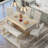 6-Piece Retro Rectangular Dining Table Set-1685954316