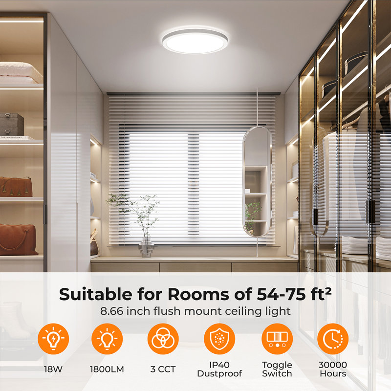9 inch LED Flush Mount Ceiling Light 3 CCT Adjustable