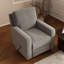  Fauteuil d'appoint rembourré pivotant à 360 ° Acc32 pour salon avec accoudoirs en bois massif et repose-pieds extensible pour le salon