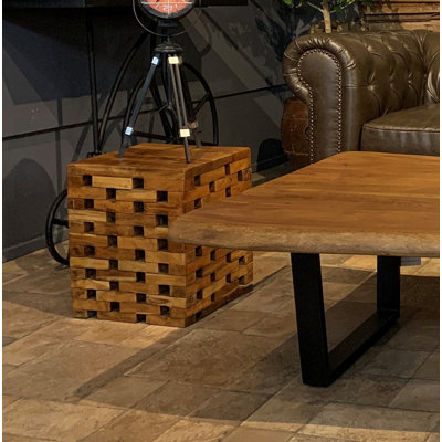 Table de bout en blocs de bois massif Fick