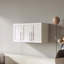 Stackable Wall‑Mounted Storage Cabinet with Adjustable Shelves – 35.43" W x 19.69" H, White