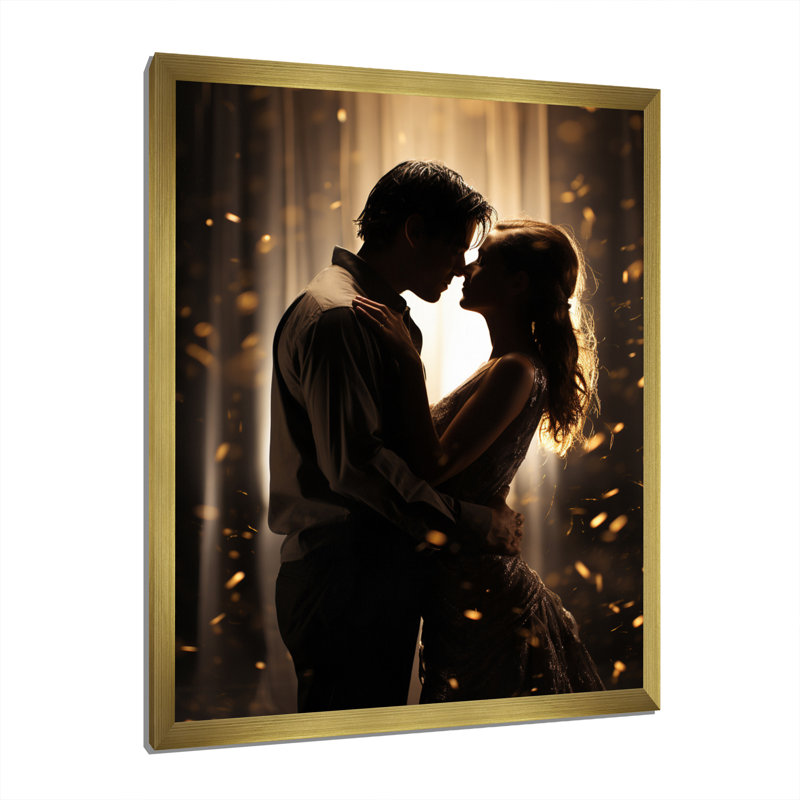 " Wedding Couple Celestial Union III ", 32" H x 16" W x 1" D, Gold Single Picture Framed