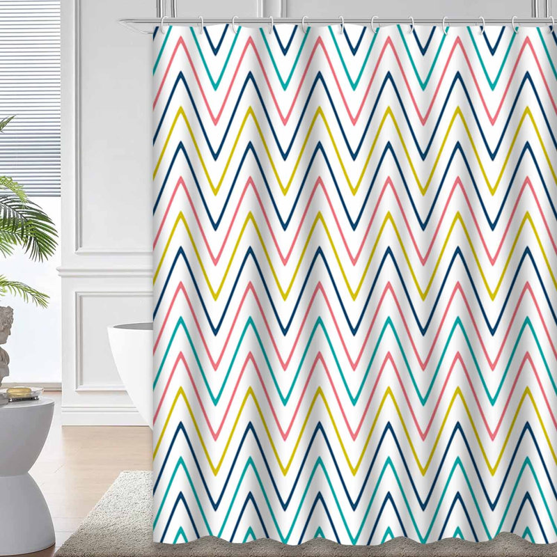 Rideau de douche Wavy Stripes, L 72 po x l 78 po