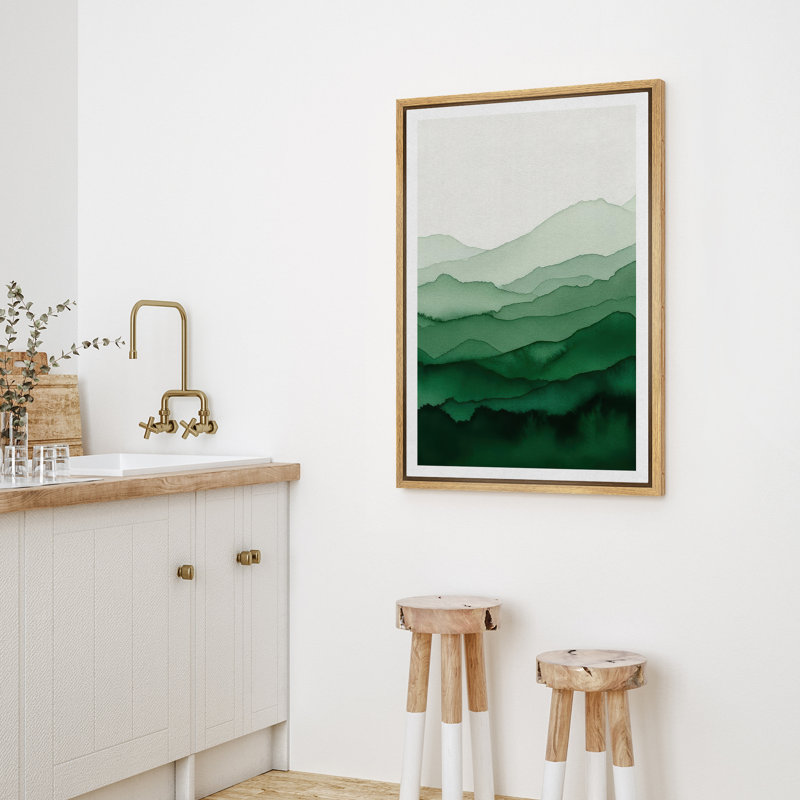 Reproduction d'art abstrait sur toile encadrée pour décoration intérieure moderne, H 24 po x l 16 po, Naturel