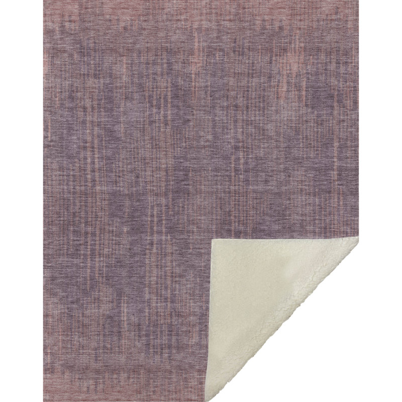 Jeté à rayures Addison Sherpa ASB893, Mauve