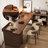 Walnut Rectangular Solid Wood desks-107287695-107287692