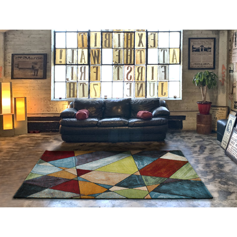 Berdell Geometric Area Rug, Rectangle 120 x 170cm