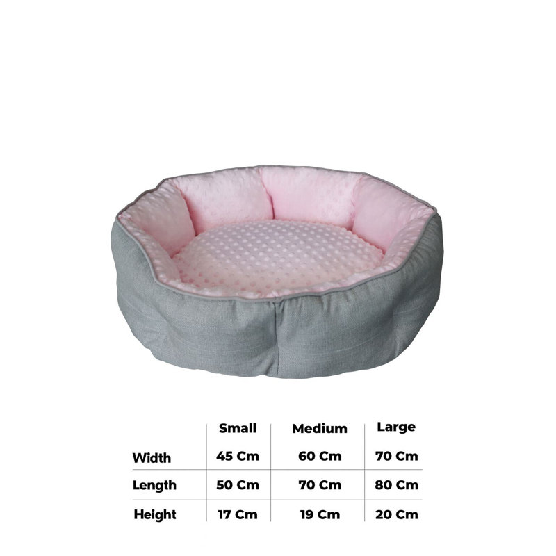 Cozy Pet Bed for Dogs and Cats, Pink, 18.9 x 15.7 x 6.3 inches | 100% Polyester Outer Fabric & Fiber Fill for Ultimate Comfort | Ideal for Small to Medium Pets, Stylish and Soft Design for Home Decor