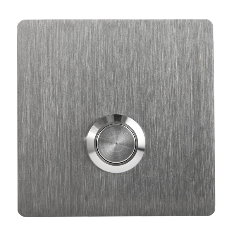 Bouton de sonnette, H 2,36 po x l 2,36 po x P 0,16 po