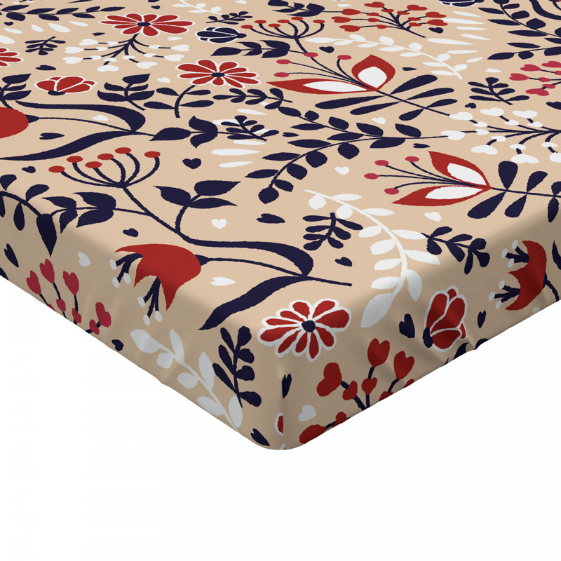 Microfiber Floral Fitted Sheet, Queen Fitted Sheet