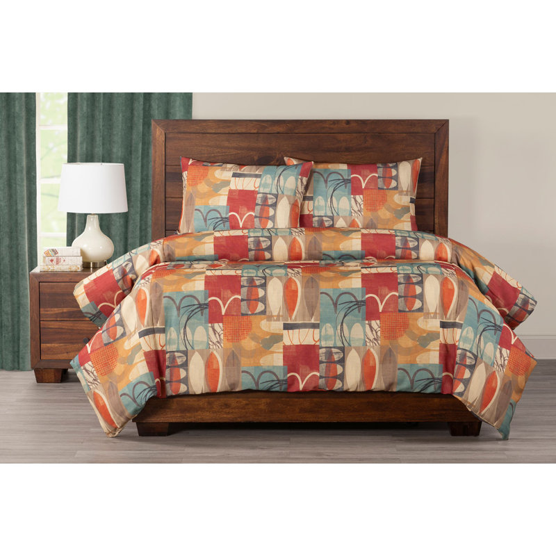 Hang Loose Geometric Print Duvet Cover Set, Queen Duvet Cover + 2 Queen Shams