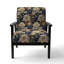 Motif de pivoines bleues et beiges - Fauteuil d'appoint rembourré Cottage