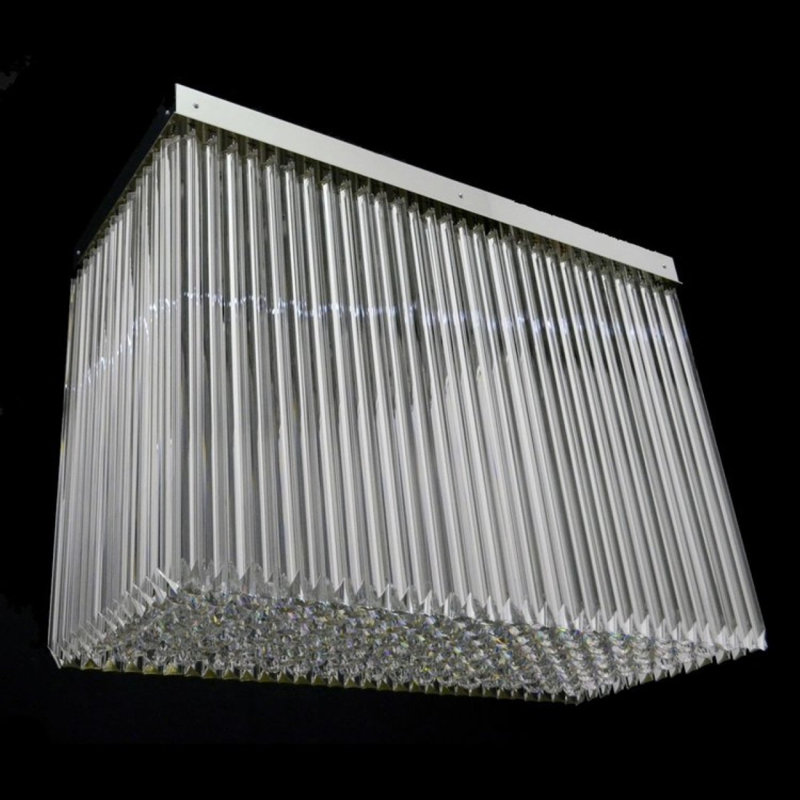 Murano Drum Chandelier, Clear, Polished Nickel, 39" Length x 17" Width x 20" Height