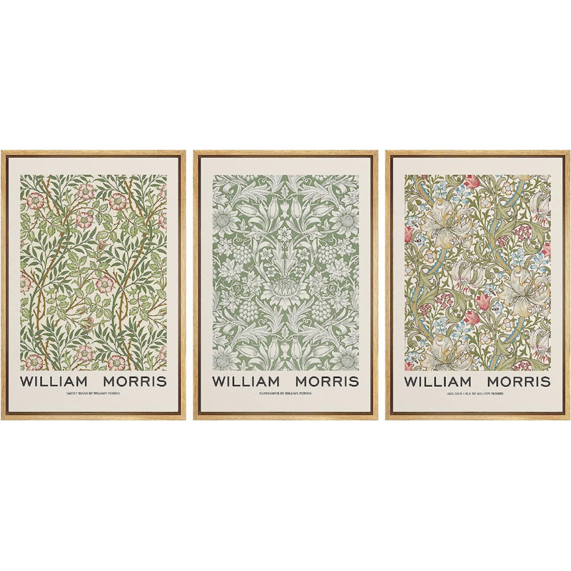«Classical Artwork», œuvre d'art du musée William Morris, photos murales botaniques florales classiques, impression sur toile, 3 pièces