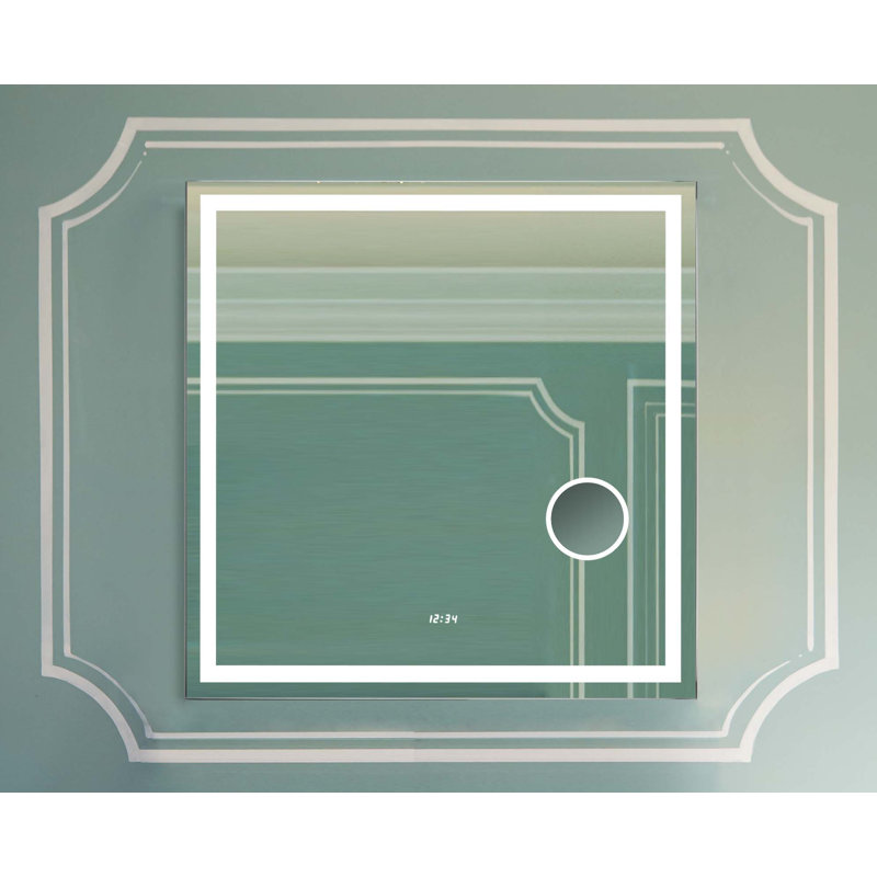 Medium Square Frameless Vanity Mirror with LED Light