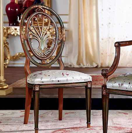 Side Chair in Gray/Brown