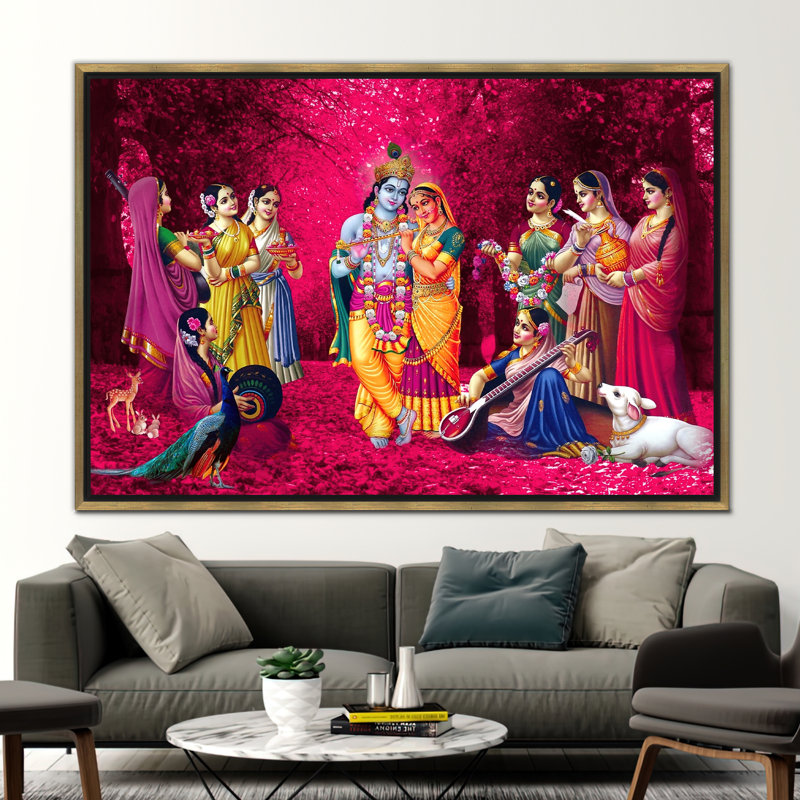 Print on Canvas, 25 cm H x 35 cm W, Framed Print without Mat, Gold