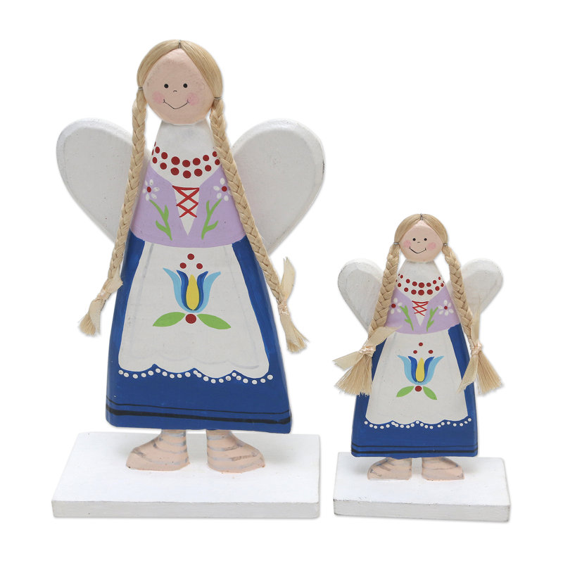 Ensemble de 2 figurines anges floraux