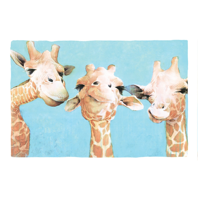Giraffe Trio - Wrapped Canvas Art Prints, 30cm H x 46cm W x 3.8cm D