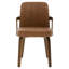 Chaise de salle à manger 19,5 "Mid-Century en similicuir avec accoudoirs, ensemble de chaises rembourrées (ensemble de 4)-1109043670-1109043664
