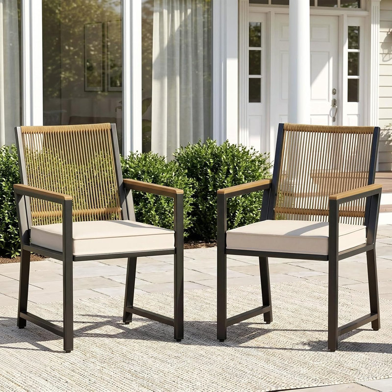 Outdoor Lounge Chair, Brown, Beige