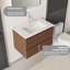 Meuble-lavabo flottant 24 po avec lavabo, tiroir en céramique, contreplaqué, brun-432908105-432908107