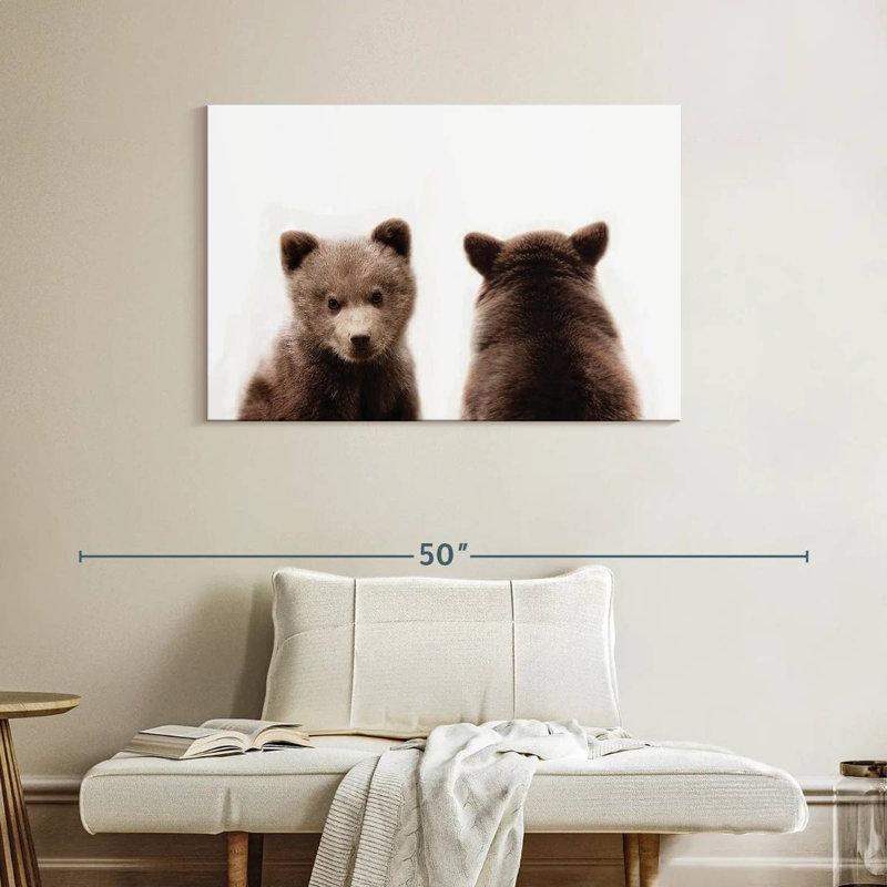 Bear Cub Front And Back Portrait, 26" H x 39" W