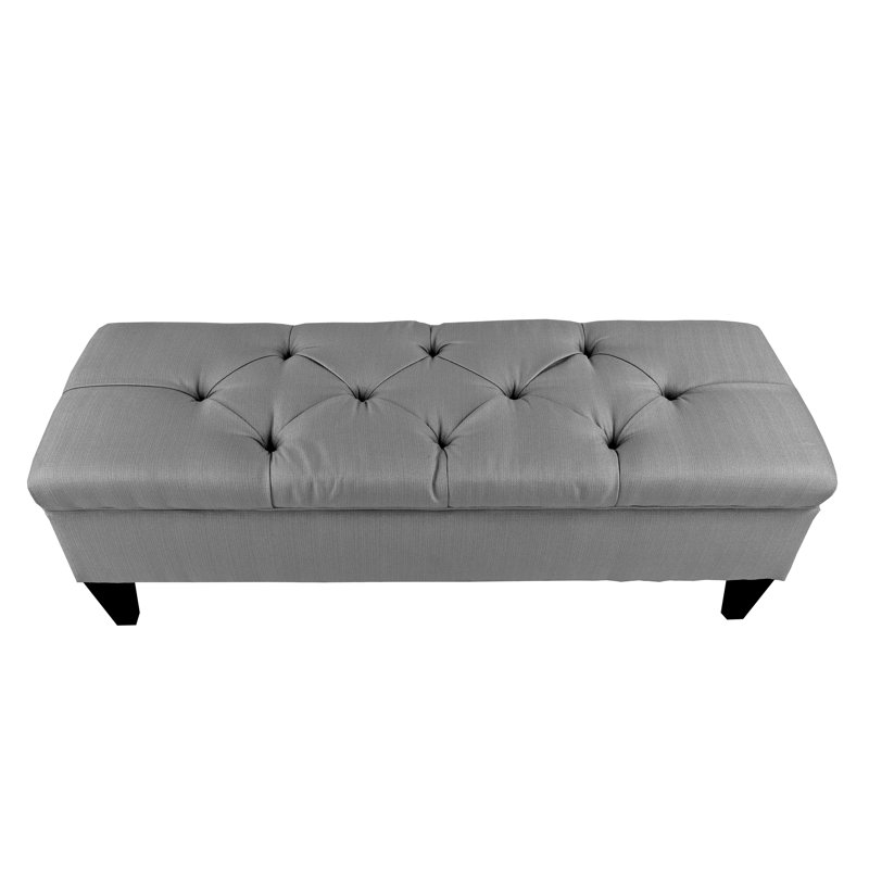 Banc de rangement rembourré Conyer, Gris