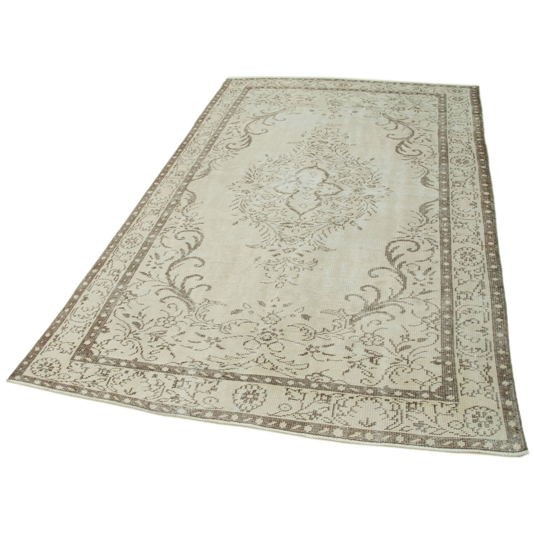 Vintage Beige Vintage Wool Handmade Area Rug