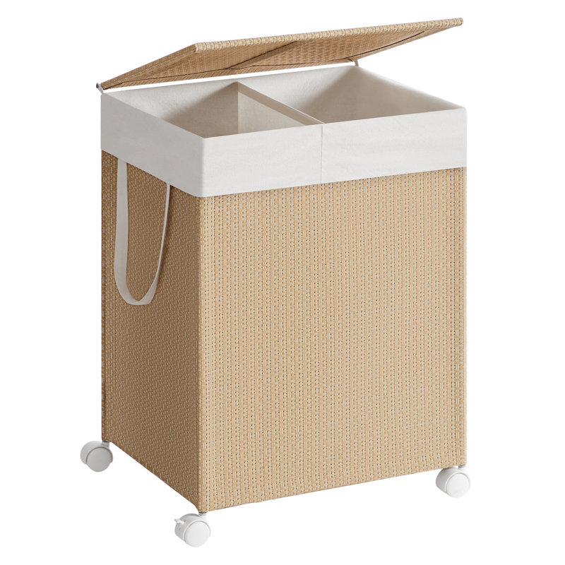 Rolling Laundry Hamper with Handles, 65cm H x 46.5cm W x 37.5cm D