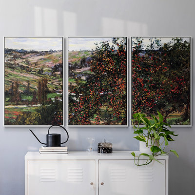 " Apple Trees Near Vetheuil, 1878 " 3 - Pieces Painting Print