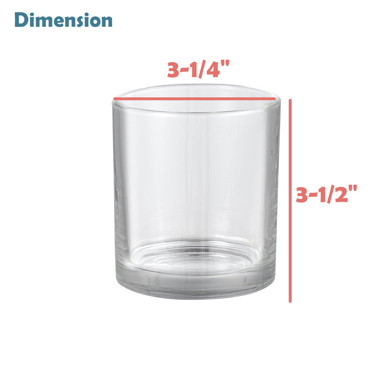 Ensemble de porte-votives en verre 4 pièces, H 3,5 po x l 3,25 po x P 3,25 po