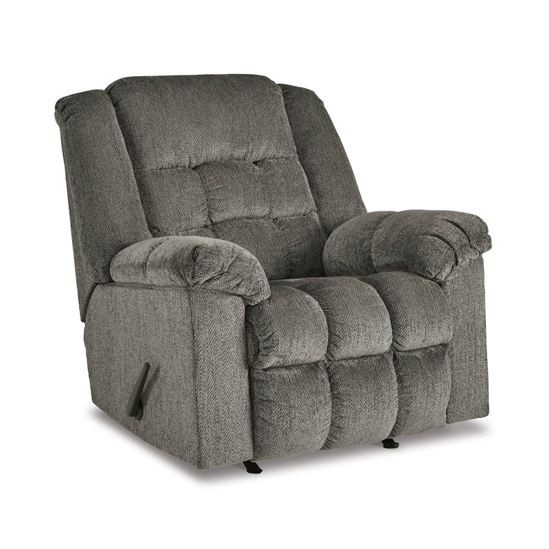 Fauteuil inclinable standard berçant de 39 po Dunnum, 100% polyester gris