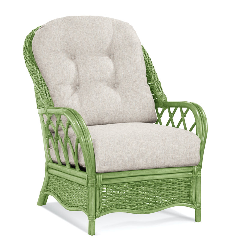 Chaise avec accoudoirs en rotin Everglade, Performance Crypton des neiges; 0884-91, Noir antique