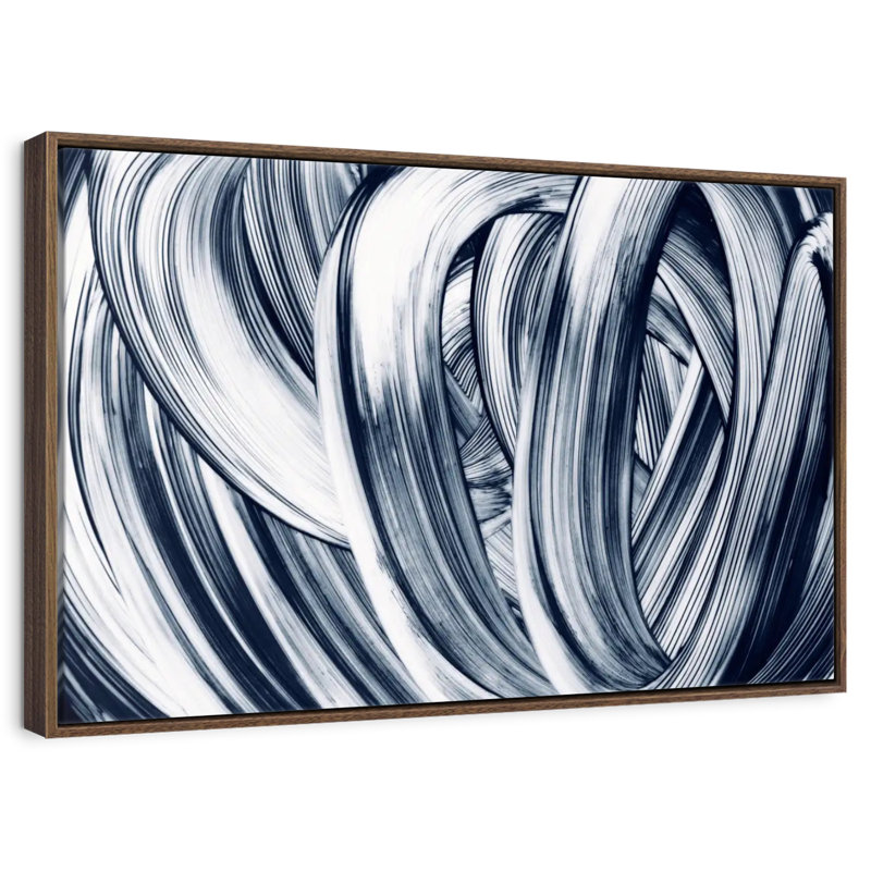 Coups grunge de Botkin, 25 po x 17 po, Cadre flottant noyer