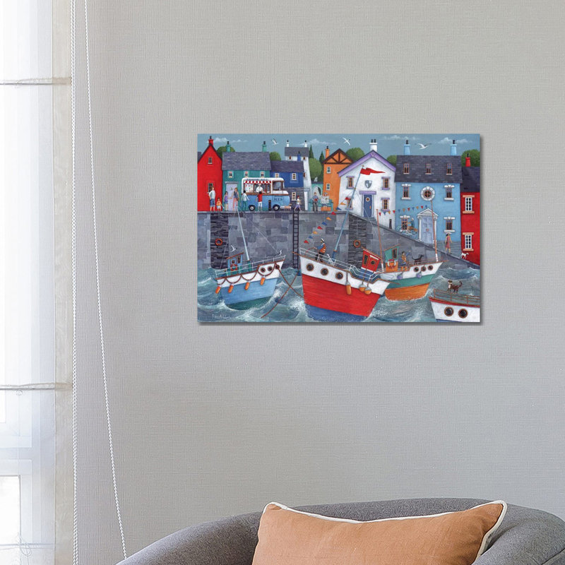 Seaside Promenade by Peter Adderley - Wrapped Canvas Print, 66.04 cm H x 45.72 cm W x 1.91 cm D