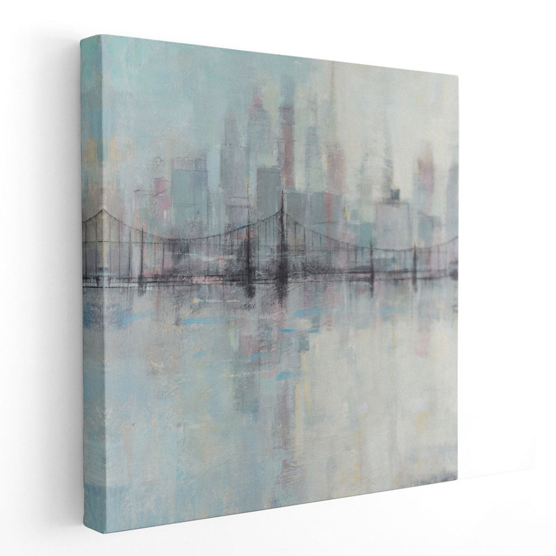 «Pastel Cityscape I», reproduction d'art sur toile, H 40 po x l 40 po