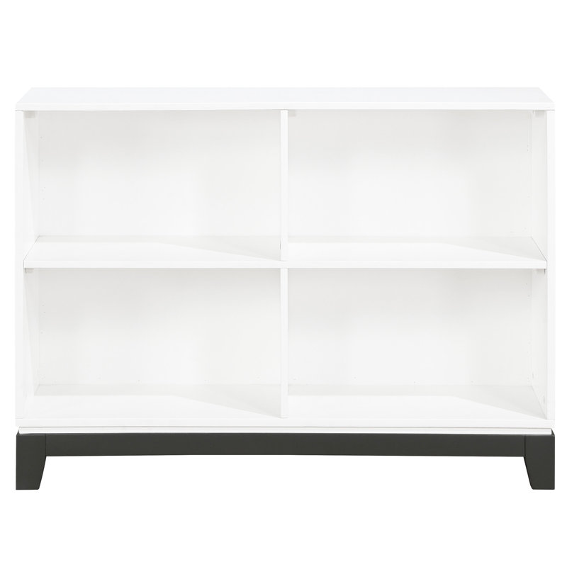 Bibliothèque rustique blanche à 4 tablettes - Mobilier en bois pour la chambre à coucher et la maison en bois fini