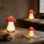 Lampe champignon - Veilleuse rechargeable à contrôle tactile avec rotation automatique, lampe de chevet à DEL à intensité variable 3 couleurs pour la chambre à coucher, le salon, le bureau