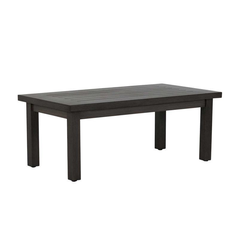 Club Aluminum Outdoor Coffee Table, Slate Gray
