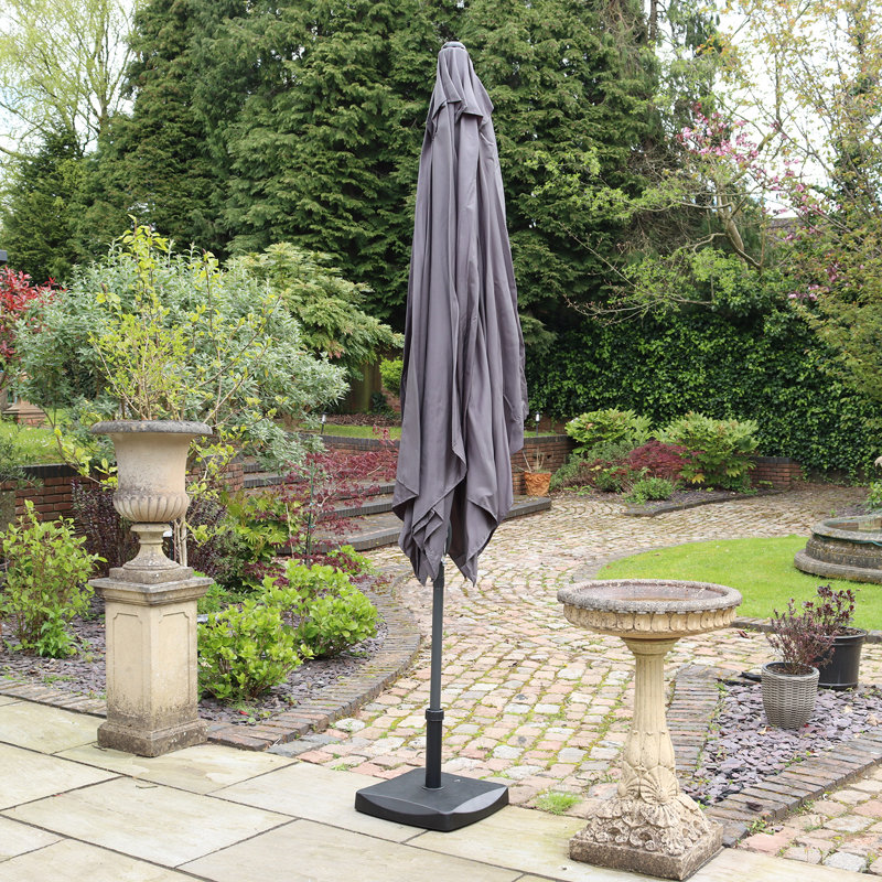 2.4mx3m Crank and Tilt Rectangular Parasol Grey Powder Coated Pole (38mm Pole, 8 Ribs) This parasol is made using Polyester Fabric which has a Weather-Proof Coating & UPF Sun Protection Level 50