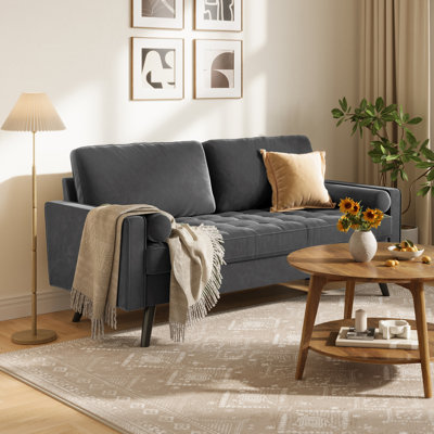 Falco 70" Velvet Square Arm Sofa