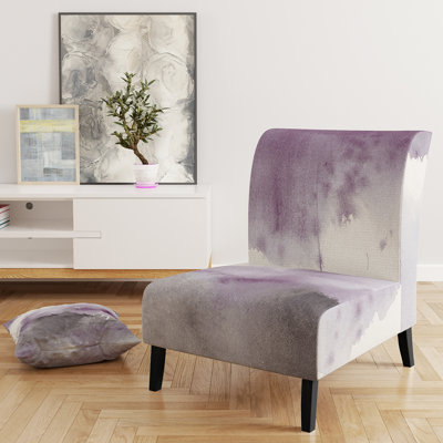 Midnight At The Lake III Amethyst and Grey - Shabby Elegance Upholstered Slipper Chair