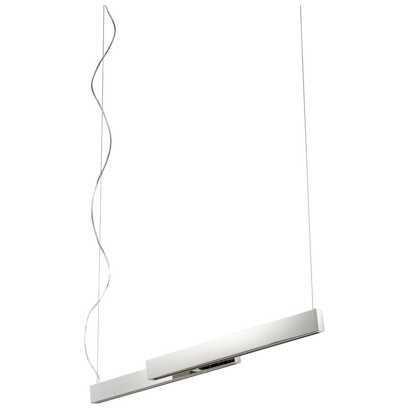 Luminaire suspendu linéaire à 2 lumières pour îlot de cuisine Amaryia, Nickel poli
