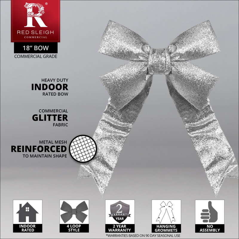 Arc de Noël scintillant, 18 po, Argent