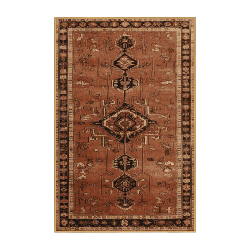 Tapis brun lavable à la machine, Rectangle de 5 pi x 8 pi