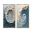 Ensemble de 2 pièces de vortex blanc océanique accentué de bleu I - Spirales abstraites-264574385-264574408-264574409