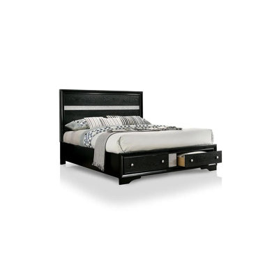 Meuble de chambre à coucher contemporain contemporain avec tête de lit grand lit 1 pièce et tiroirs