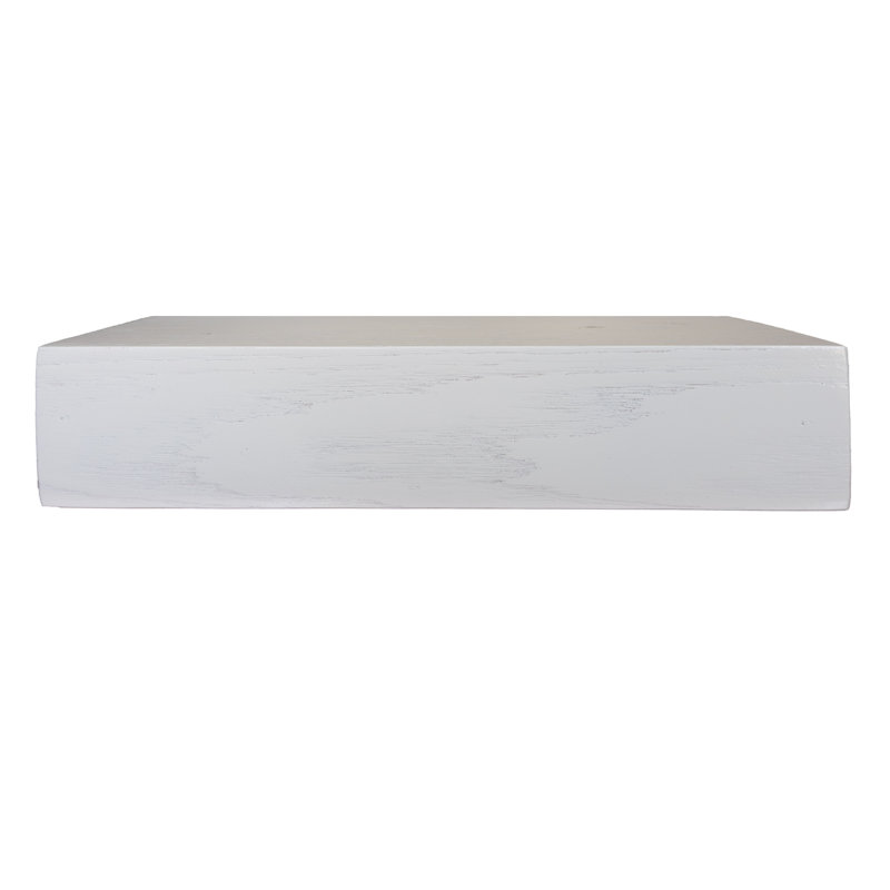 Emerald Lee 3 Piece Oak Floating Shelf, White, 4"H x 64"W x 6"D